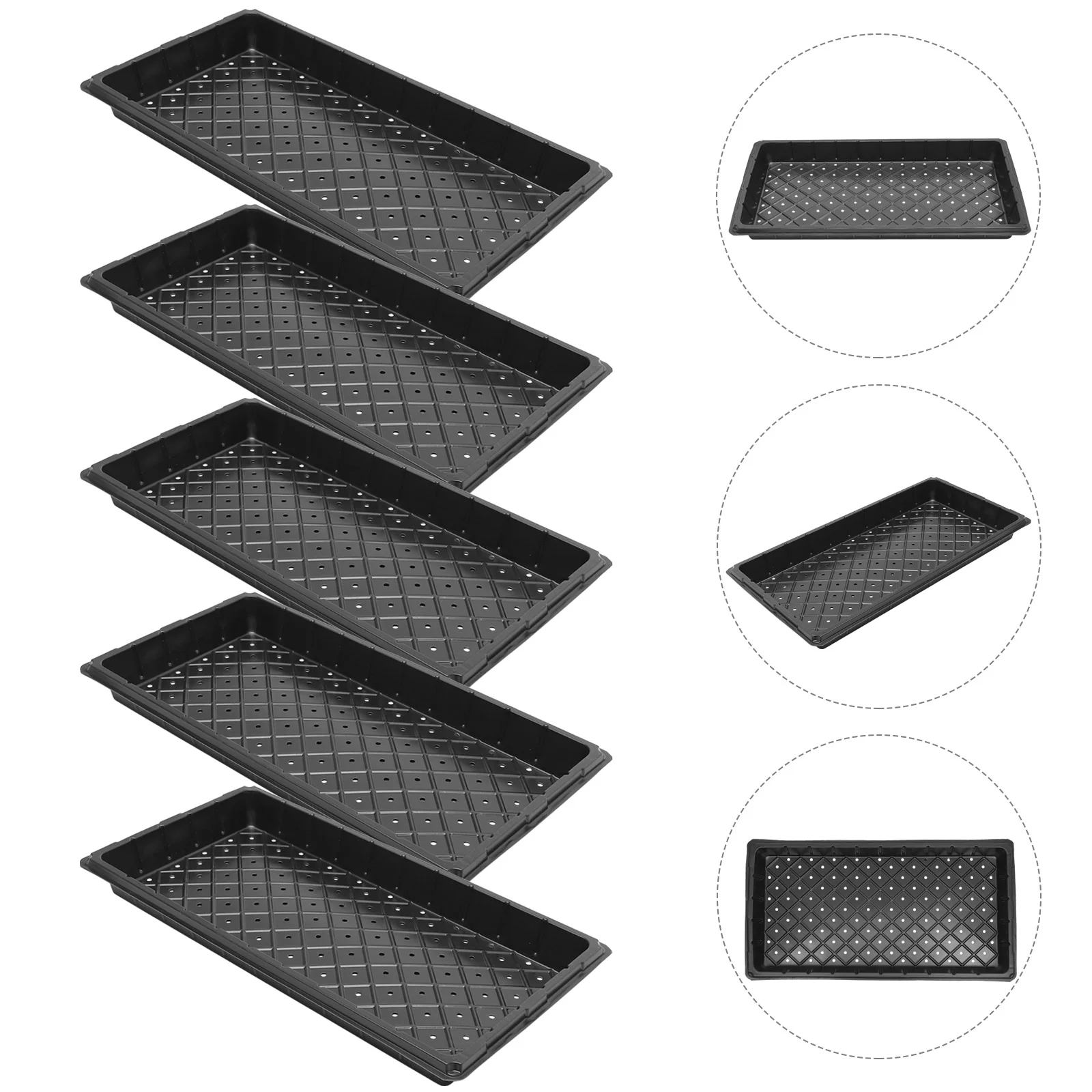

5pcs Plastic Plant Starter Trays Growing Trays Seedling Nursery Tray Plant Growing Tray With Holes