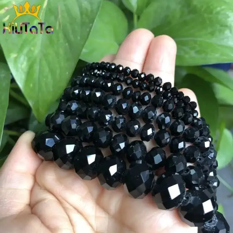 Faceted Glass Crystal Rondelle Beads Loose Spacer Beads For Jewelry Making DIY Bracelet Necklace Strands 4/6/8/10/12/14mm