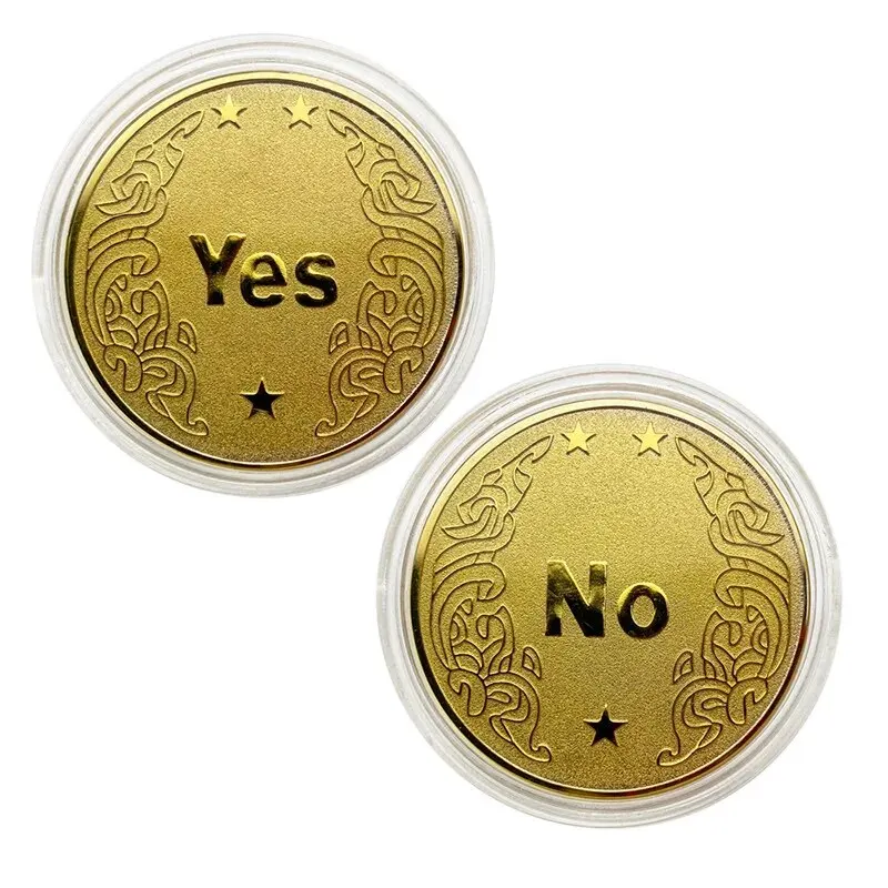 2PCS Creative Coin Collectible Great Gift Yes Or No Decision Coin Art Collection YES NO Letter Commemorative Collectible