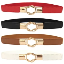 

Korean Fashion All-match Women's Elasticated Elastic Narrow Waist Decoration Dress Thin Belt Red Black And White Small Belt