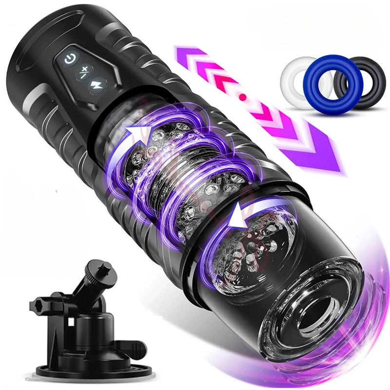 

Hannibal Automatic Male Masturbator 7 Thrusting Rotating Modes Mastubator Cup Electric Pocket Pussy For Penis Sex Toy For Men