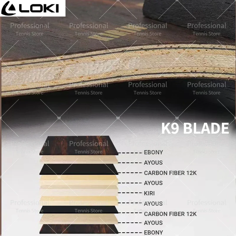 Table Tennis Blade LOKI KIRIN K9 K10 K11 Professional Carbon Fiber OFF+ Ping Pong Blade With Stiff Surface Material table tennis blade