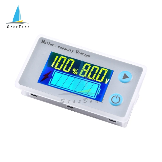 Universal Digital Voltmeter Batterie Kapazität Anzeige Temperaturmesser LCD  12V