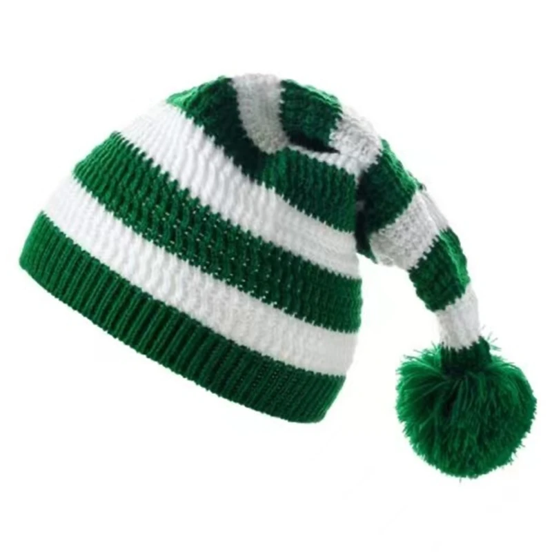 

Santa Hat Carnival Party Hat for Adults Children Unisex Knitted Hats Pompom Decor Hat for New Year Holiday Party