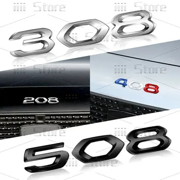 Per Peugeot 208 308 408 508 GT RCZ Emblema Cromato In Metallo 3D Adesivo Per Auto Baule Posteriore Parafango Decalcomania Laterale Accessori Auto 1