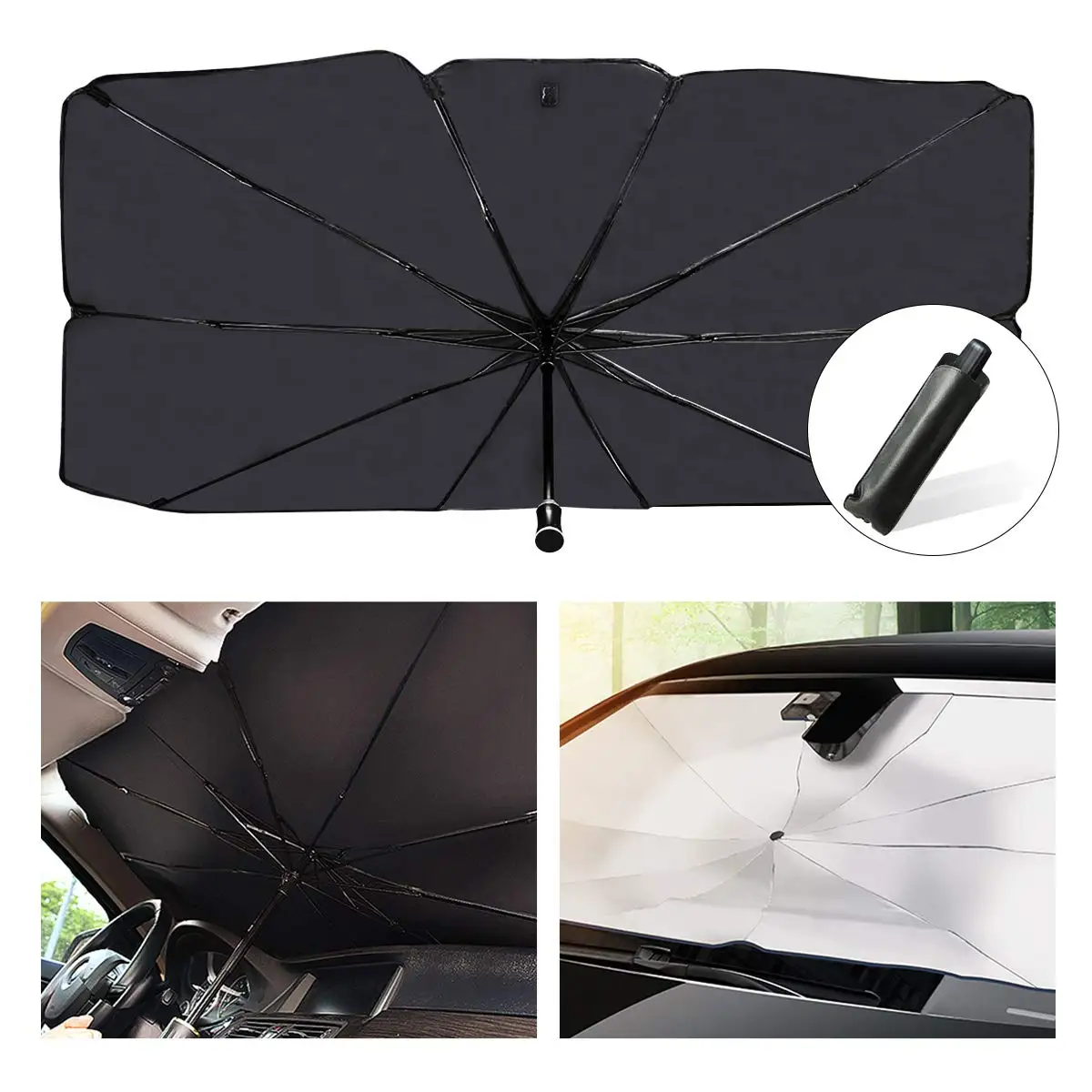 Moyidea Car Windshield Sun Shade - Foldable Umbrella Reflective
