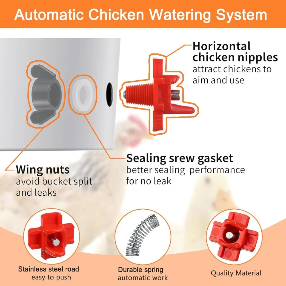 Chicken Water Dispenser Chicken House Automatic Water Feeding Bowl Poultry Cross Drinking Mouth Breeding Equipment 10/15/10pcs poultry water dispenser,poultry waterer