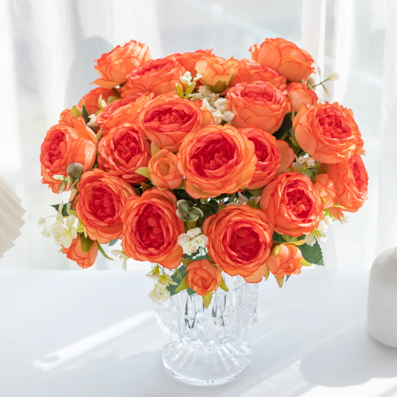 Elegant White Silk Peonies for Home and Event Decoration