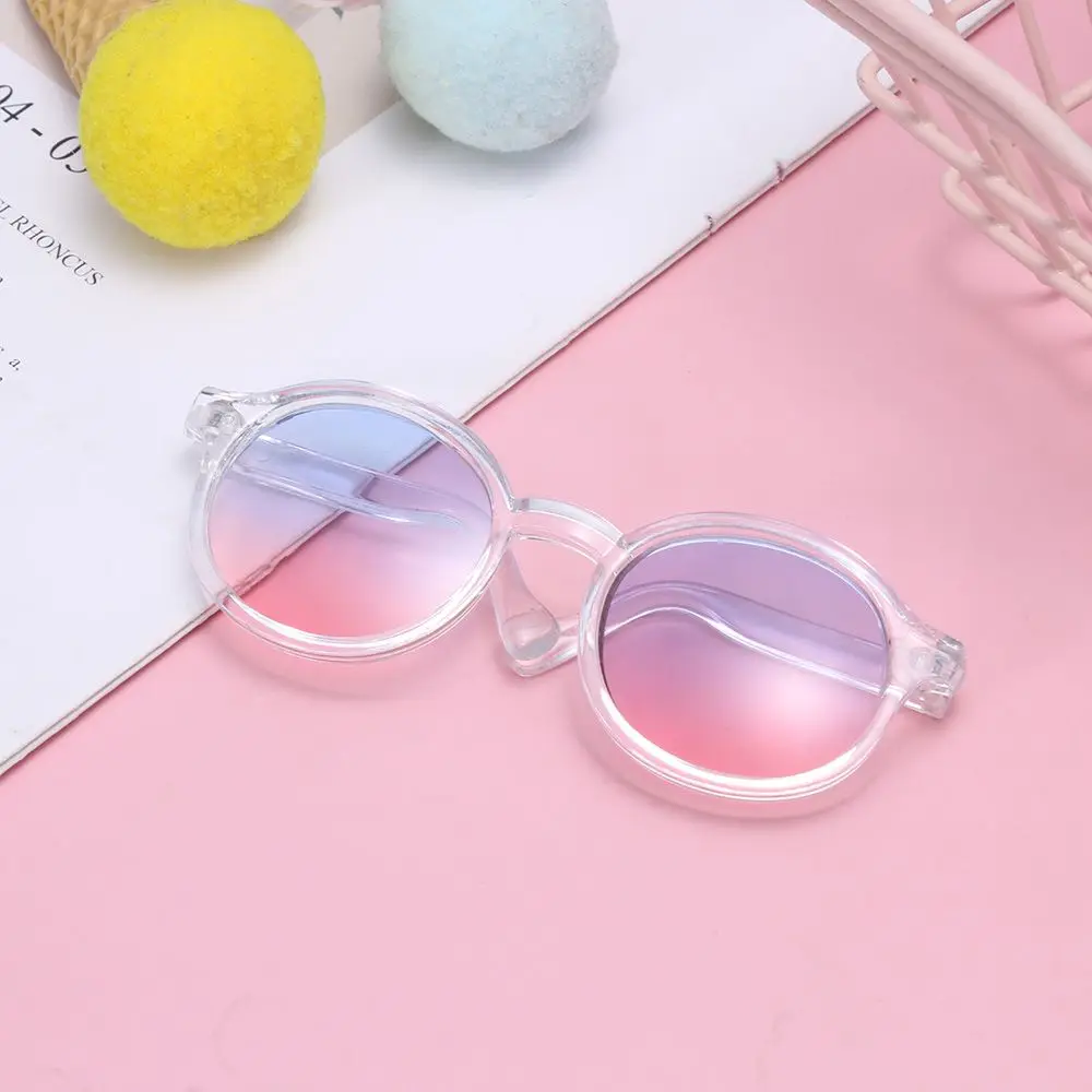 Colorful Glass Doll Accessories Round Glasses Decorations
