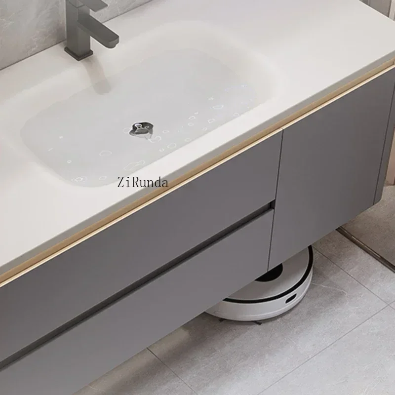 Italian Minimalism Bathroom Cabinets Wall-mounted Fog Removal Storage Smart Mirror Cabinets Shelves Furniture Mueble Lavabo FYBC