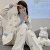 Nursing Clothes 2 Pieces Pajamas Maternity Clothes Home Clothes Spring And Autumn Confinement Clothes Summer Nursing Pajamas 3