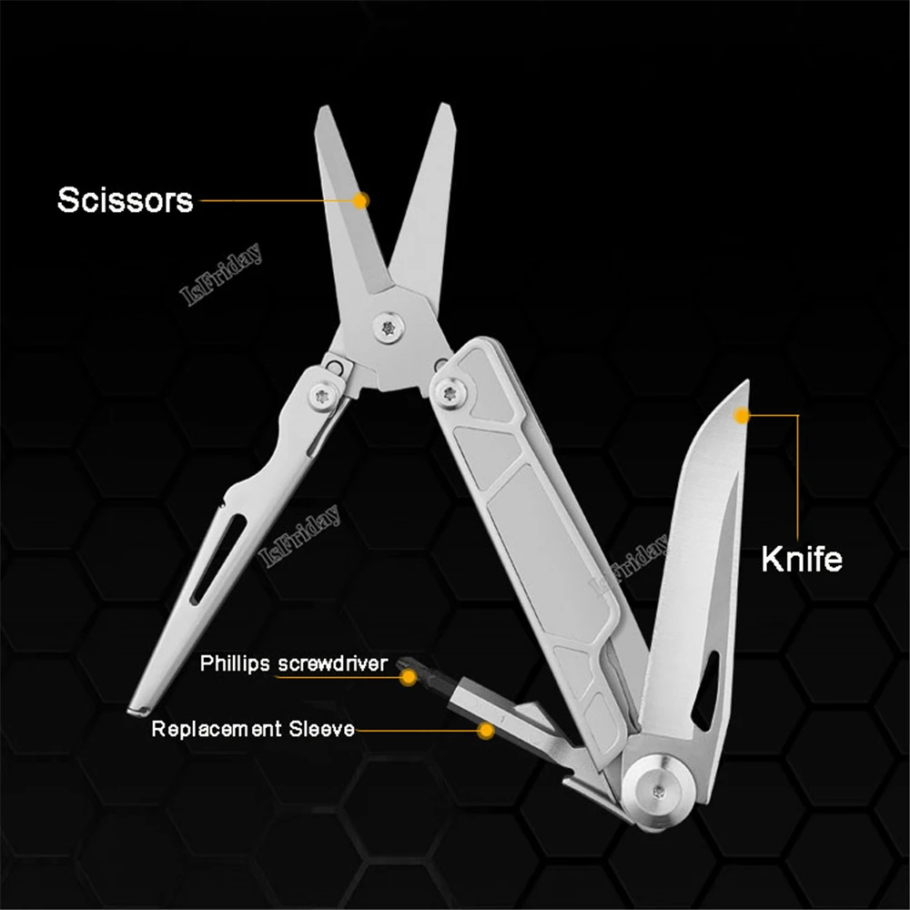 2 in 1 Multifunction Scissors EDC Utility Knife Outdoor Camping Portable Pocket Dolding Knife Stainless Steel Scissors 5