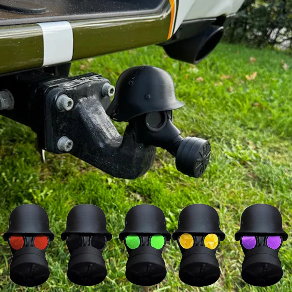 Trailer Hitch Cover Helmet Gas Mask Design Car Dust Plug