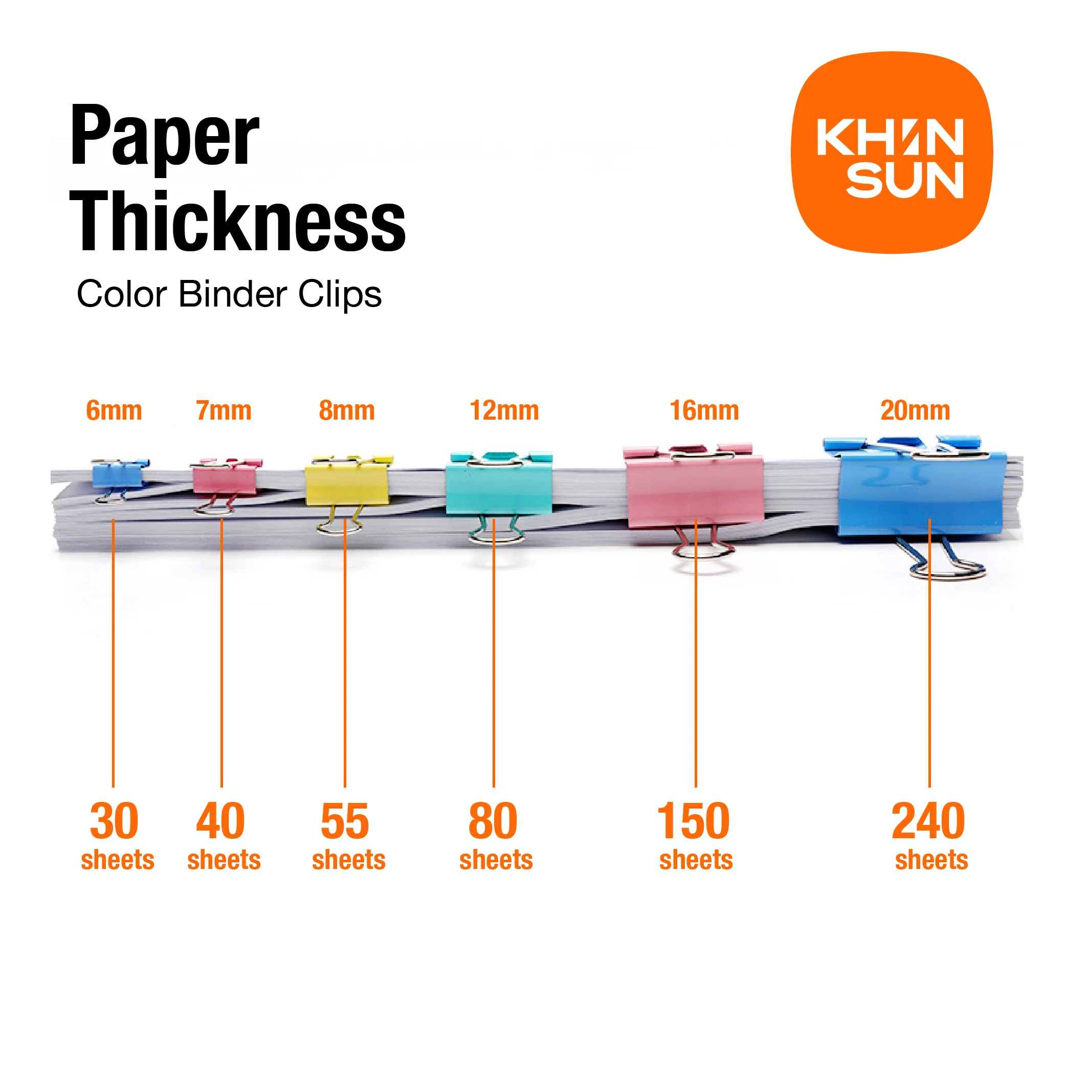 Рисунок 3 - KHINSUN цветные связующие зажимы 6 размеров