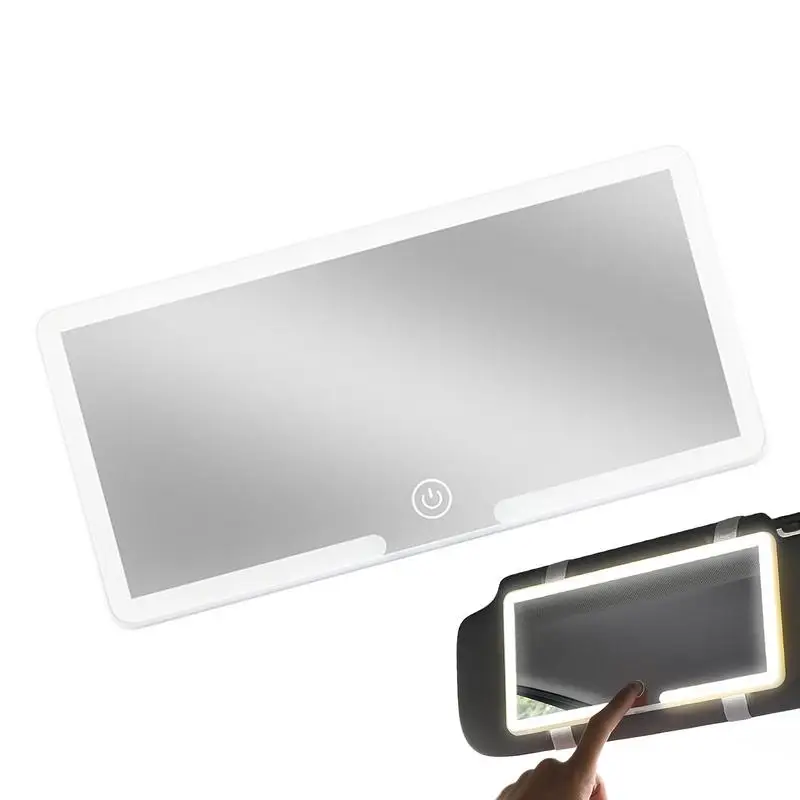 

Зеркало для туалетного столика для автомобиля, перезаряжаемое зеркало для путешествий для автомобиля, солнцезащитный козырек, 3 фоторежима, сенсорный экран, зеркало для макияжа, автомобильное зеркало для макияжа