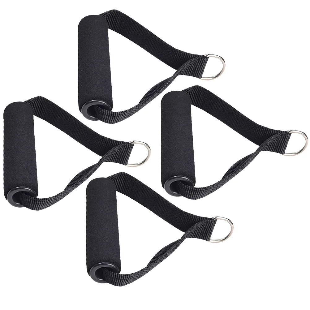 

4Pcs Resistance Band Handles D Ring Exercise Strap Handle Band Fitness for Home Gym Overhead Strength Training Stretching Black