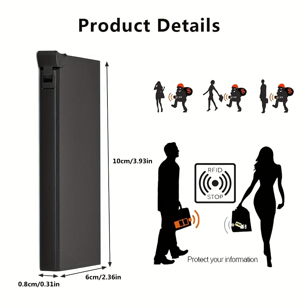 남성용 알루미늄 신용 카드 소지자, RFID ID 카드 소지자 남성용 지갑 미니 패키지 금속 지갑