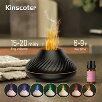 New Volcanic Aroma Diffuser 130ml Ultra Quiet Household Aroma Essential Oil Diffuser with Color Flame Night Light for Home Room 2
