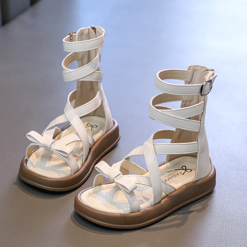 Kids Summer Gladiator Sandals Thick Bottom Woven School Shoes