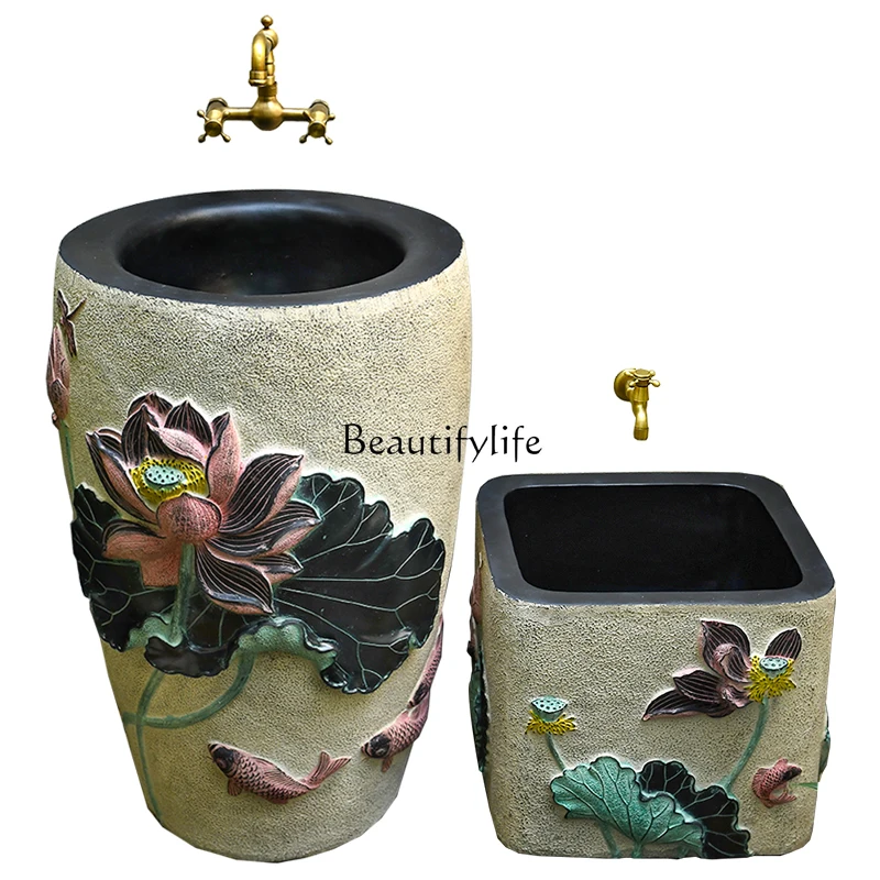 

Outdoor Balcony Wash Basin Outdoor Garden Yard Kitchen Sink Washbasin