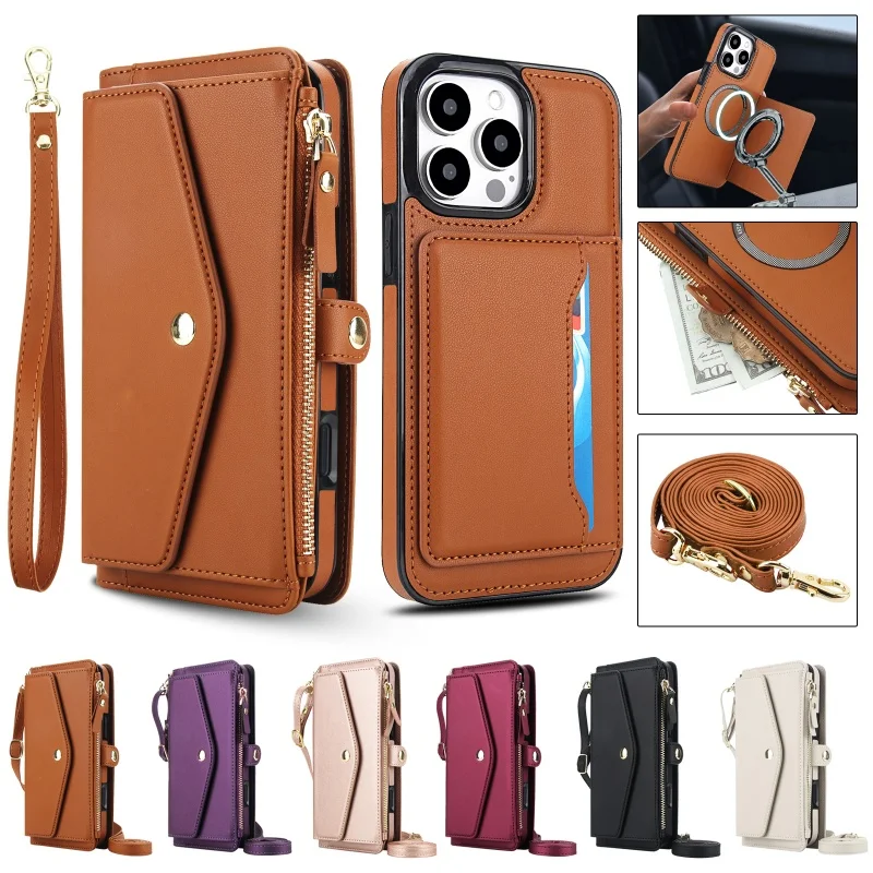 Magnetic Wireless Charging Wallet Split Leather Phone Case - Flip Cover Edition