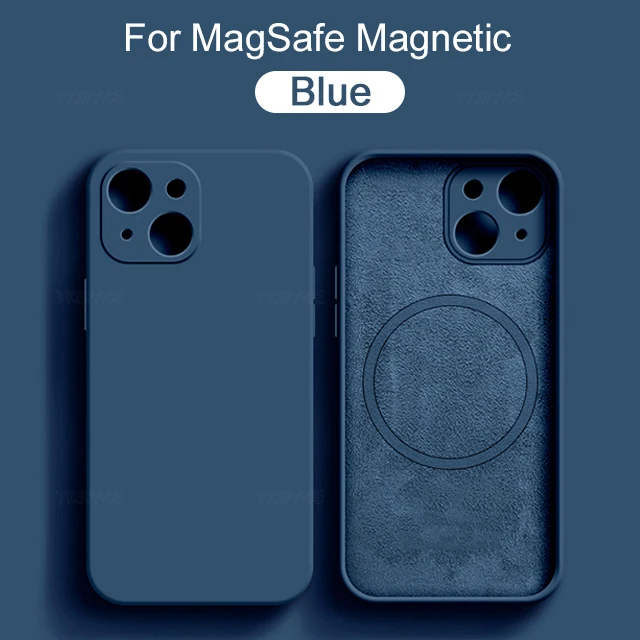Magnetic Liquid Silicone MagSafe-Enabled Soft Case with Wireless Charging Compatibility
