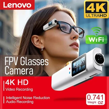 Occhiali FPV Mini 4K Lenovo con Microcamera HD WiFi, Visore Intelligente per Registrazione Video e Audio con App WiFi