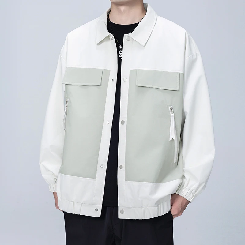 Jackets for Men Fashion Casual Cargo Jacket Men Antumn Winter Coats Outwear High Streetwear Patchwork Hip Hop Mens Clothing Top 2