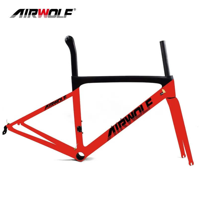 

Airwolf Carbon Road Bike Frame Aero 700C*25 Di2 or Mechanical Dechaincal Ultra Light Size 44/49/52/54/56/58cm Carbon Road Frames