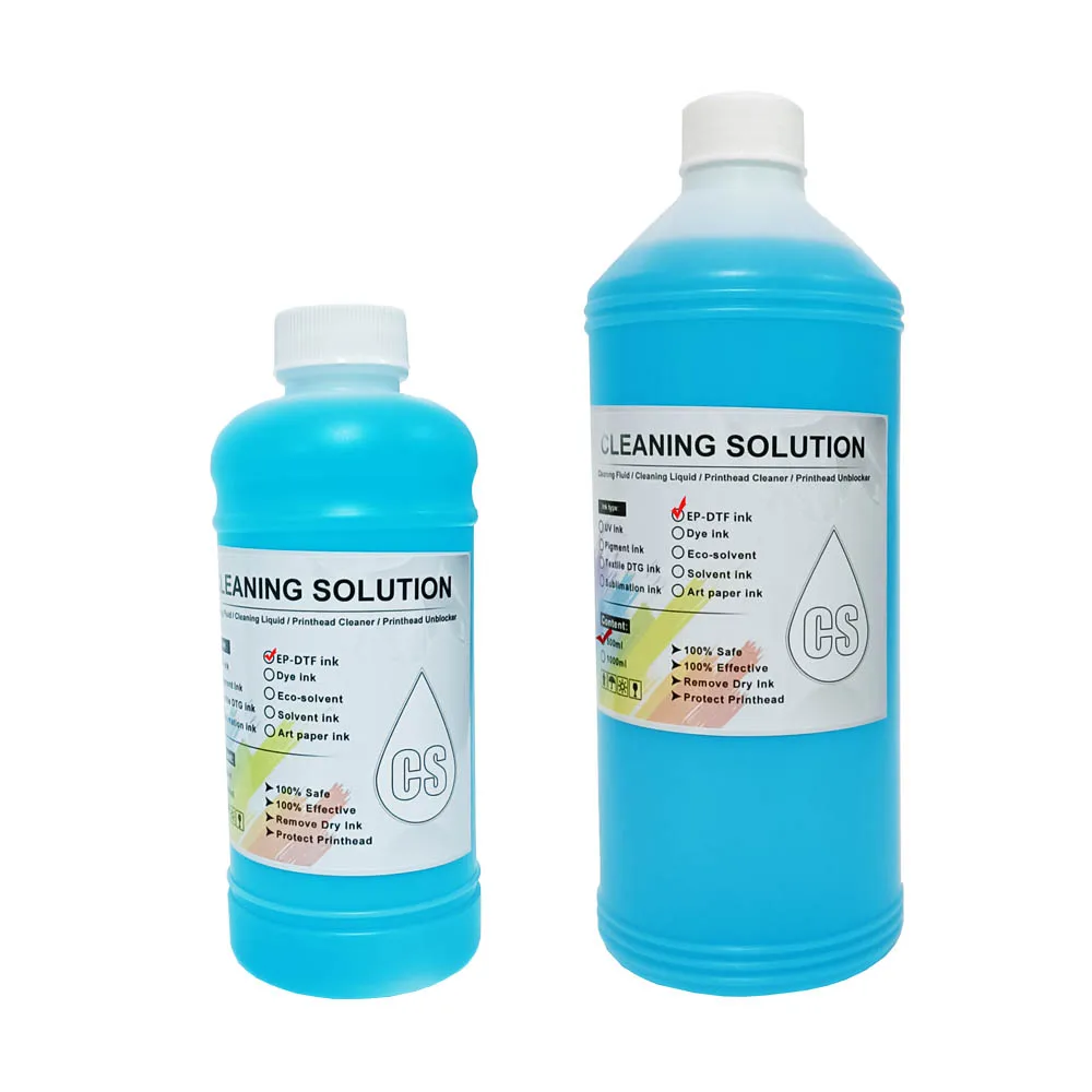 DTF 잉크 청소 솔루션 Epson DX4 DX5 DX7 L1800 L805 L800 1390 I3200 DTF 청소 액체 용 강력한 청소