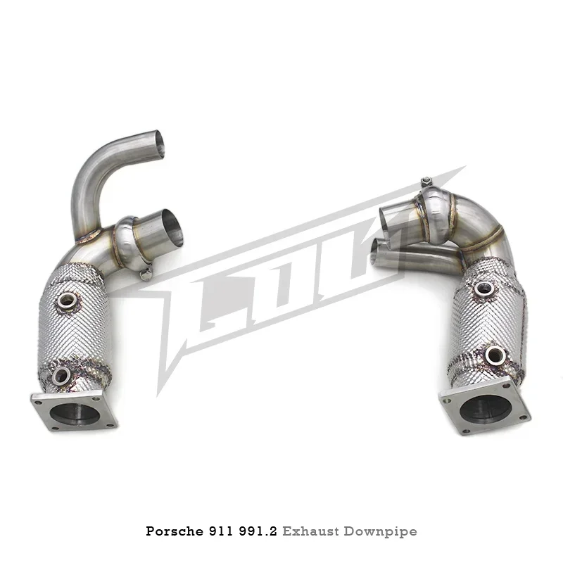 Section High flow Pipes branch downpipe Exhaust Pipe with For 911/991.2 3.0