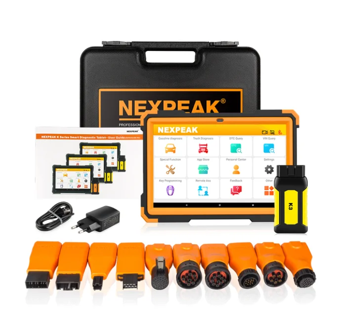 가장 저렴한 12V 자동차+24V 트럭 2 in 1 스캐너 NEXPEAK K3 전체 시스템 진단 + 특수 기능 + 키 프로그램 자동차&트럭 수리