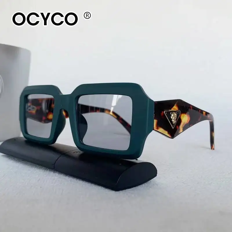 Luxury Square Sunglasses with Vintage Leopard Design