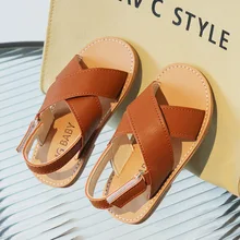  Girls Sandals Summer Fashion Solid Color Kids Beach Sandals Soft Bottom Baby Boys Toddler Sneakers Flat Heels 