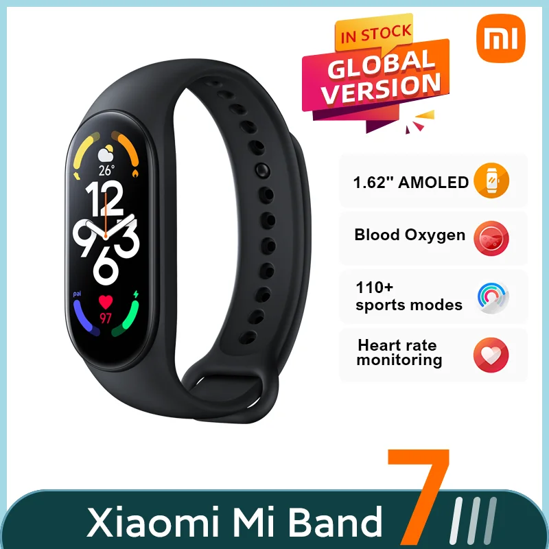 Xiaomi Mi Band 7 Smart Bracelet 6 Color AMOLED Screen Miband 7 Blood Oxygen  Fitness Traker Bluetooth 5.2 Waterproof Smart Band Smart Watch