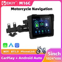 EKIY 5 inch Wireless CarPlay Moto Android Auto Portable Digital Motorcycle Dashboard GPS Motorcycle Navigation Display Screen