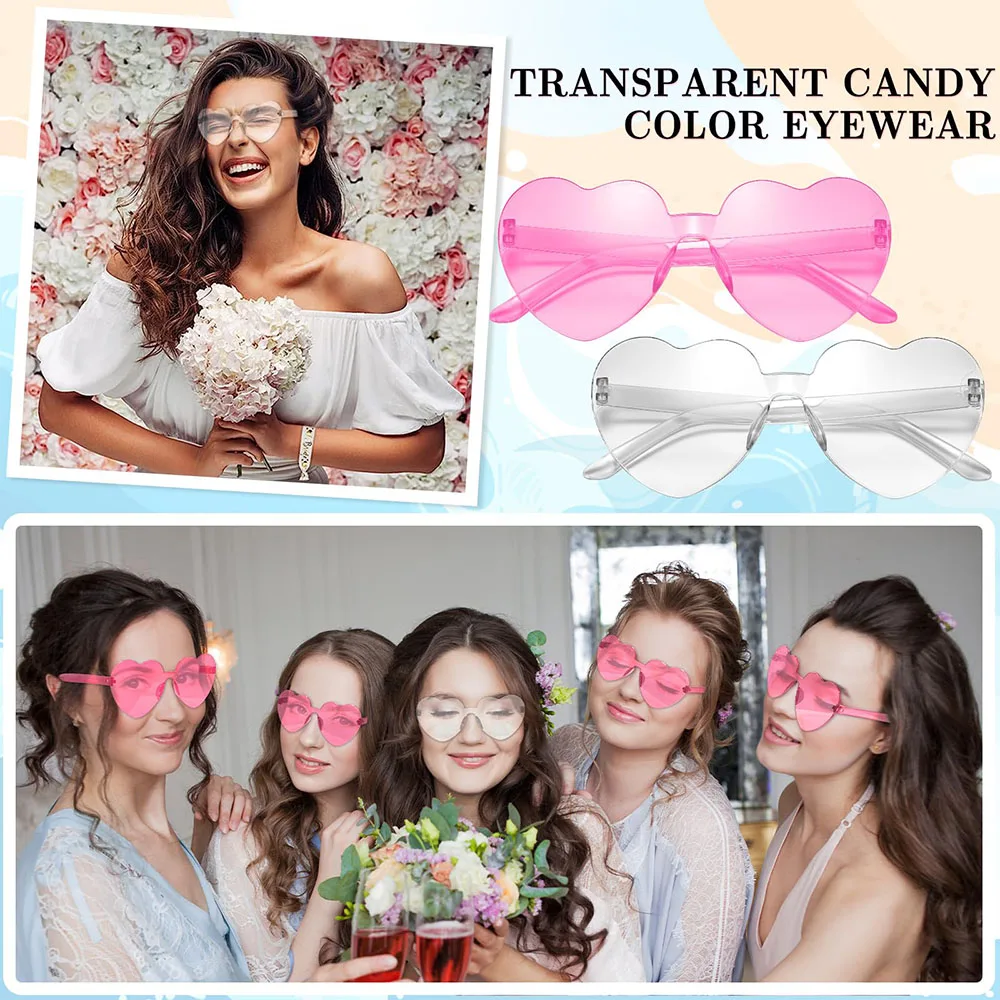 Wedding Heart Sunglasses Gifts for Guests Candy Color Heart Glasses Wedding Favors Bachelorette Party Favor 12-60Pcs