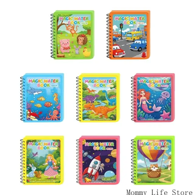 Magical Water Drawing Book for Children Reusable Water Coloring and Doodling Toy Book with Water Pen Education Toy 1