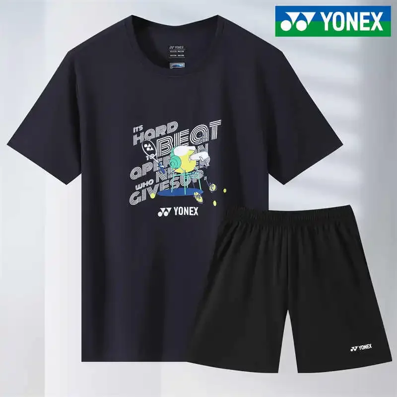 YONEX New Men's and Women's Badminton Wear Tops Short Sleeve Quick Dry Sweat-absorbent Breathable Training Suit T-shirts