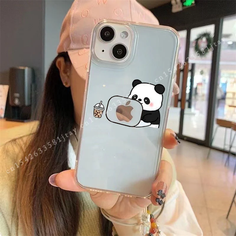 Adorable Panda Couple Shockproof Phone Case - Soft Bumper Cover