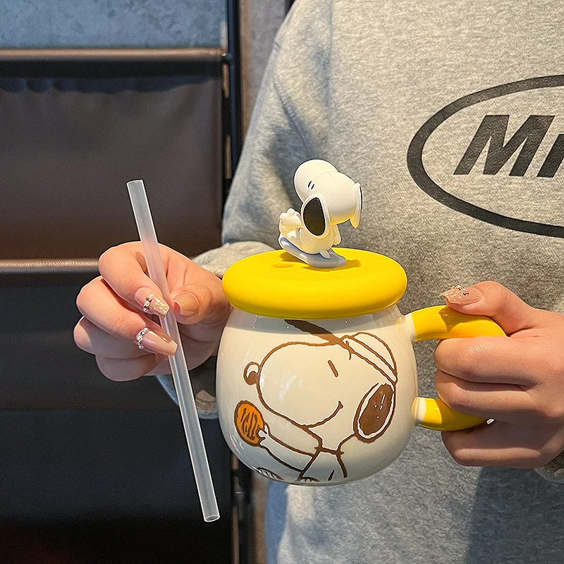 كوب سيراميك بسعة كبيرة مع غطاء