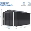 8 x 12 FT Outdoor Storage Shed, Metal Garden Shed with Updated Frame Structure, Tool Sheds for Backyard Garden Patio Lawn Black 6
