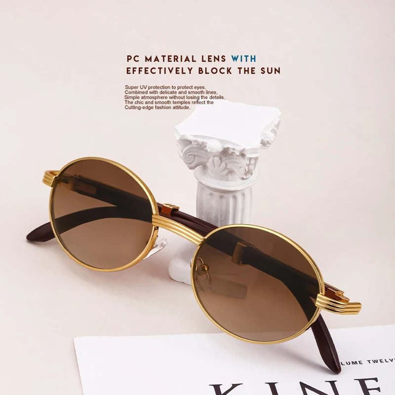 Wooden Fashion Sunglasses Women Vintage Oculos Sunglasses For Men