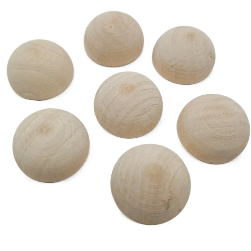 Boule en bois fendu semi-fini IkNatural, bricolage, jouet artisanal, petite peinture, 12-40mm