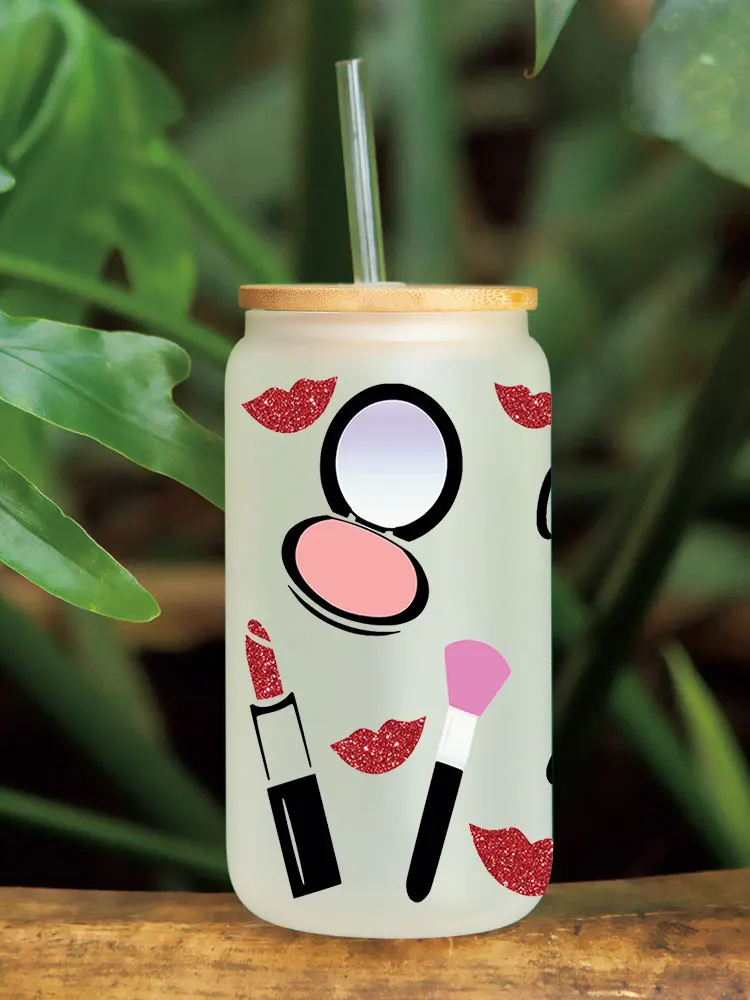 UV DTF Transfer Sticker Make up For The 16oz Libbey Glasses Wraps Bottles Cup Can DIY Waterproof Decals D8607
