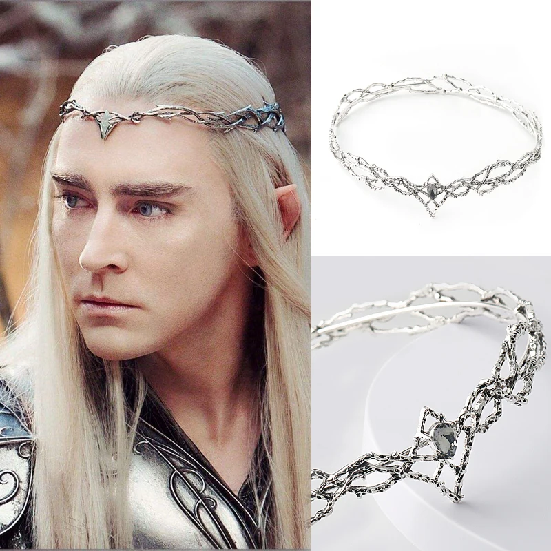 

Movie King Round Elves Crown Tiara Women Waterdrop Zircon Headband Bridal Hair Accessories Crown Wedding Headwear Gifts