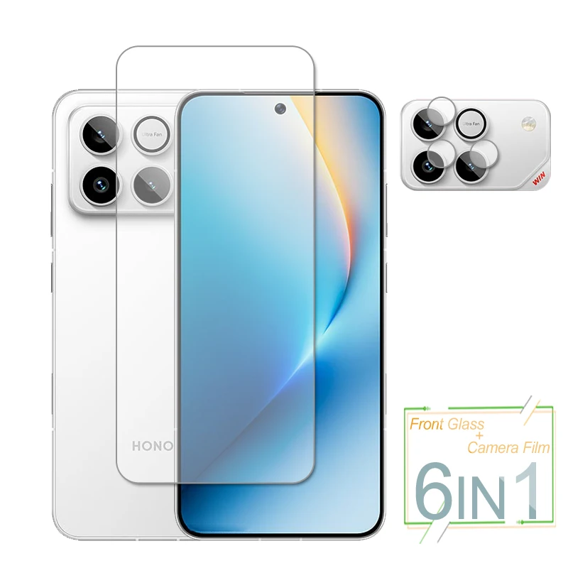 Clear Tempered Glass Screen Protector and Rear Camera Lens Film
