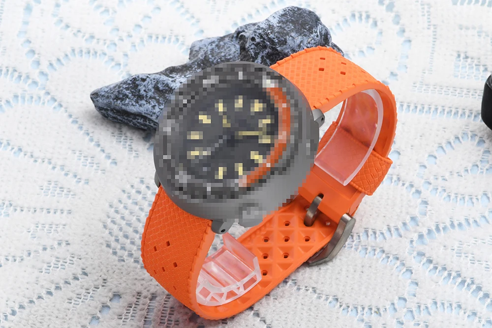 HEIMDALLR Uhrenarmband, Kautschukarmband, 22 mm, mit Titan-Uhrenschnalle, passend für Thunfisch-Uhrengehäuseteile – Detail 9