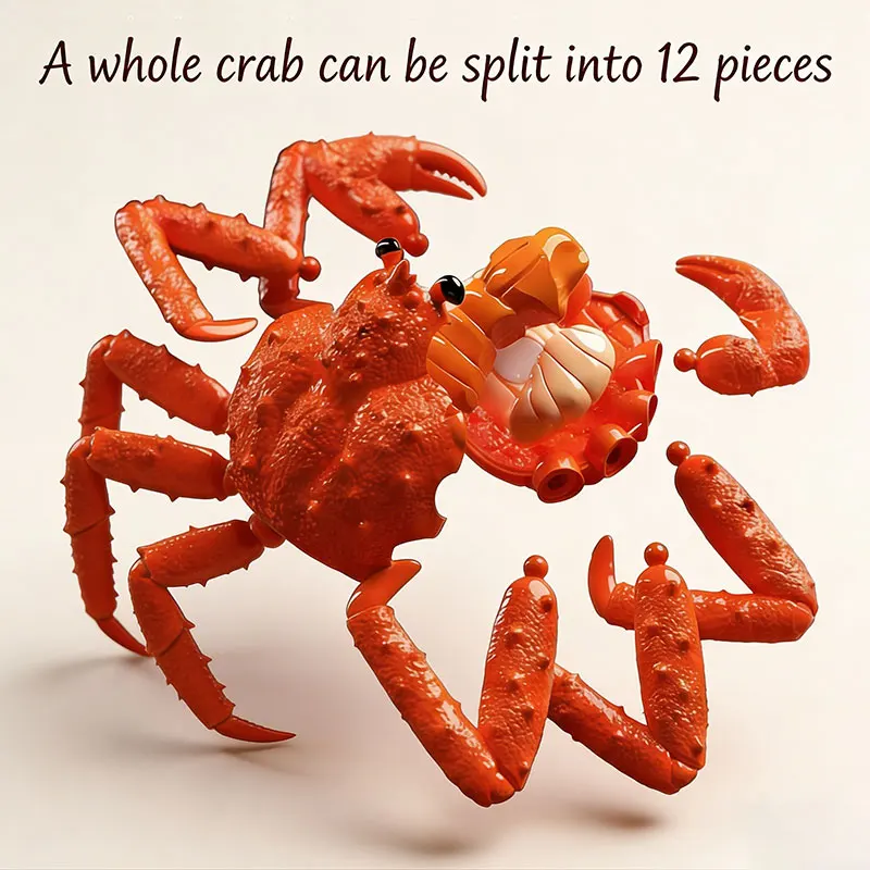 Kids Cutting Food Pretend Kitchen Toys Simulated Seafood Disassembly Crab/Tuna/Turkey Set Educational Role Play Gift Girls Toys - 5