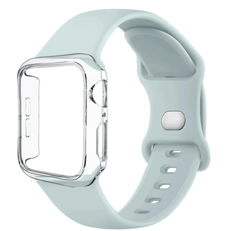 Versatile Protective Silicone Strap and PC Case for Apple Watch - Enhanced Durability and Style